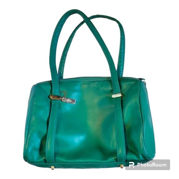 Vintage Letisse Faux Leather Green Shoulder Bag - Picture 1 of 11